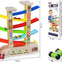 Montessori Toys for 2 3 Year Old Boys Toddlers, Car Ramp Toys with 6 Cars & Race Tracks, Garages and Parking Lots, Ramp Racer Toy Gift for Boys Girls Age 18 Months and Up, Multicolor - Image 6