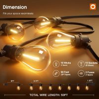 addlon 50FT LED Outdoor String Lights with Edison Shatterproof Bulbs, Weatherproof Strand, Commercial Grade Patio Lights, Decorative for Garden or Patio, Black - Image 6