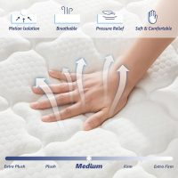 Queen Mattress 12 Inch Mattress Queen Size - Memory Foam & Pocket Coils Springs, Pressure Relief, Medium Firm Comfort, Motion Isolation, Ideal for All Sleep Positions, CertiPUR-US Certified - Image 6