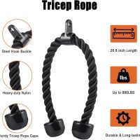 SERTT Workout Cable Machine Attachment for Home Gym, LAT Pulldown Attachments, Cable Accessories for Weight Training, Straight Pull Down Bar, Tricep Rope, Double D Row Handle, V-Shaped Bar - Image 6