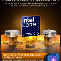 GMKtec Mini PC, K9 Intel Core Ultra 5 125H (Turbo 4.5GHz, 14C/18T) Desktop Computer 1TB SSD 32GB Dual DDR5 5600MHz Dual LAN 2.5G Dual Fan WiFi 6 USB-C BT5.2 USB 3.2 - Image 3