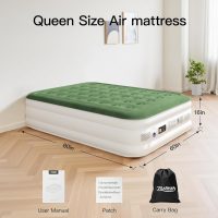 2025 Upgraded Queen Air Mattress with Built in Pump，16'' Comfort Blow up Mattress, Quiet Surface Portable Inflatable Mattress, Air Bed with Storage Bag for Guests, Home, Camping, 660 lbs Max - Image 6