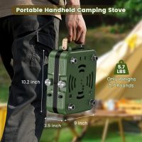 OGERY 2-Burner Foldable Camping Stove with Griddle (Textured & Smooth) and Carrying Bag, Portable Propane Camp Stove with 2 Adjustable Burners & Piezo Ignition, for Camping Tailgating Essentials Gear - Image 8