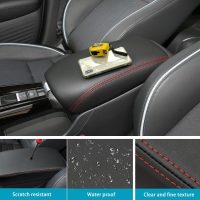 Center Console Armrest Cover for Honda HRV Accessories 2023 2024 2025 2026, for HR-V Arm Rest Box Lid Protection Trim, Armrest Seat Leather Interior, Middle Console Liner (Red Stitches) - Image 5