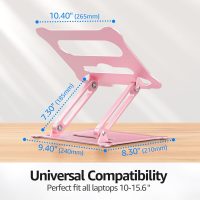 Urmust Laptop Stand for Desk Aluminum Computer Stand Riser Holder for Laptop Compatible with MacBook Air Pro, Dell, HP, Lenovo Samsung, Alienware All Laptops 11-15.6"(Pink) - Image 7