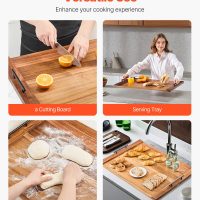 VEVOR Noodle Board Stove Cover, Stove Top Cover Board for Gas Burner & Electric Stove, Acacia Wood Cutting Board with Handles, RV Stovetop Cover/ Kitchen Sink Cover for Counter Space & Tray, Natural - Image 3