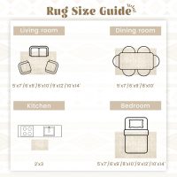 Living Room Rugs 8x10: Washable Moroccan Geometric Boho Rug Farmhouse Non Slip Stain Resistant Large Rug Low Pile Soft Carpet for Bedroom Dining Room Children Room (Beige,8'x10') - Image 7