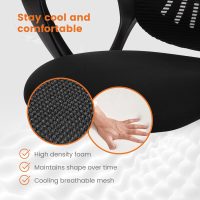 Sweetcrispy Ergonomic Mid-Back Mesh Home Office Desk Chair with Wheels, Lumbar Support, and Comfortable Armrests for Home, Bedroom, Study, Office - Image 4
