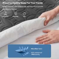 BEDLORE Waterproof Mattress Protector, Queen Size Mattress Pad Noiseless with Deep Pocket 6"-18" Depth, Soft Breathable Dirt-Proof Bed Mattress Cover Washable for Home, Bedroom, Hotel (Gray) - Image 2