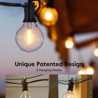 Outdoor String Lights 60 Feet G40 Globe Patio Lights with 32 Edison Shatterproof Bulbs(2 Spare), Waterproof Connectable Hanging Christmas Light for Backyard Porch Balcony Party Xmas Decor - Image 8