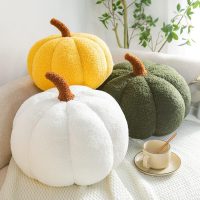 3D Simulated Pumpkin Pillow Plush Pillow Sofa Cushion (11inch, Olive), 1 Count (Pack of 1) - Image 3