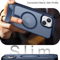 Temdan Magnetic Compatible with iPhone 14 Case/iPhone 13 Case,[Built-in Invisible Kickstand][Compatible with MagSafe][Military Grade Shockproof] Slim Translucent Matte Phone Case for iPhone 14/13 6.1" - Image 7
