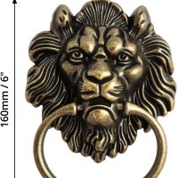 QWORK Antique Lion Head Bronze Door Knocker - Classic Vintage Design - Image 4