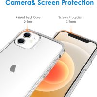JETech Case for iPhone 12/12 Pro 6.1-Inch, Non-Yellowing Shockproof Phone Bumper Cover, Anti-Scratch Clear Back (HD Clear) - Image 5