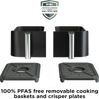 Ninja Foodi 10QT 6-in-1 DualZone Smart XL Air Fryer, 2 Independent 5QT Baskets, Smart Cook Thermometer, Match Cook, Smart Finish, Air Fry, Roast, Bake, Dehydrate, Reheat, Grey, DZ550 - Image 7