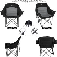 Oversized XL Camping Chairs for Adults Heavy Duty Support 500 lbs Outdoor Folding Chairs Padded Portable Lawn Chairs Camp Chairs with Cup Holder - Image 7