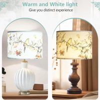 Drum lamp shades, 13x13x10in Fabric Lamp Shade, Printed Floral and Bird Print Lamp shades, 1 Pack Lamp Shades for Table Lamps, Support Spider and E26/E27 Base - Image 8