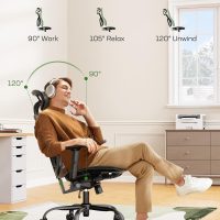 Marsail Ergonomic Mesh Office Chair: Mesh Computer Desk Chair with Adjustable Lumbar Support, 2D Headrest & Up and Down Armrest, Ergonomic Gaming Chair for Home Office, Black - Image 6