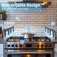 Stainless Steel Stove Gap Cover (2 Pack, Black), Stove Gap Filler for Kitchen, Range Trim Kit, Heat Resistant with Easy Clean, Adjustable Length 13.8” to 27.5” - Image 6