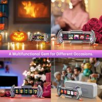 Divoom Times Gate - Cyberpunk Gaming Setup Digital Alarm Clock, Smart APP, WiFi Connect, RGB LED Display, Personalized Financial & Bitcoin Dashboard, Pixel Art for Gaming Room & Office Decor, Silver - Image 7