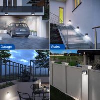 Peasur Solar Lights Outdoor Motion Sensor, 6 Pack 140 LED Solar Powered Fence Light Waterproof, 3 Modes Security Wall Lighting for Outside Yard Deck Garden - Image 3