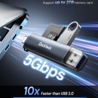 Dockteck SD Card Reader, 5G Super Speed USB3.0 SD/TF Card Reader, 3-Slot USB A/C to SD/Micro SD/USB A Memory Card Reader for UHS-I SD/Micro SD/SDHC/SDXC/MMC, Support OTG for Plug&Play - Image 2