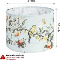 Drum lamp shades, 13x13x10in Fabric Lamp Shade, Printed Floral and Bird Print Lamp shades, 1 Pack Lamp Shades for Table Lamps, Support Spider and E26/E27 Base - Image 4