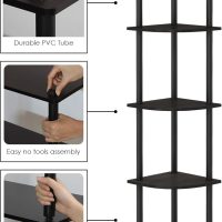 Furinno Turn-N-Tube 5 Tier Corner Display Rack Multipurpose Shelving Unit, 1-Pack, Espresso/Black - Image 5