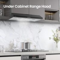 Comfee' Range Hood 30 inch, Under Cabinet Ducted/Ductless Convertible Slim Vent Hood, Durable Stainless Steel Kitchen Stove Hood, 3 Speed Exhaust Fan and 2 LED Lights Range Hood (Black) - Image 2