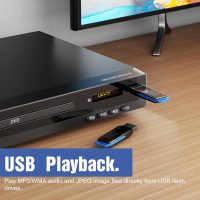 FlexaPlay Region-Free HDMI DVD Player for TV – 1080p Upscaling, USB Port, DVD/CD/MP3 Multi-Format Playback – Ultra-Compact Mini Design, Includes HDMI/RCA Cables, Remote Control - Image 5