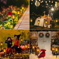 10Pack Solar Lights Outdoor, Solar Torch Lights Outdoor Flickering Flame for Halloween Decorations, Waterproof Garden Light Solar Powered , Torches Flame Light for Outside Halloween Decor Yard Garden - Image 2