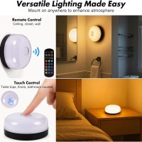 2-Pack Rechargeable Shower Lights for Inside Shower, 15 RGBW Color Changeable Waterproof Lights for Shower with Remote(Dimmable＆Timer), Wireless LED Mood Lighting for Bathroom, Closet, Bedroom, Party - Image 5