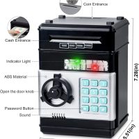 Refasy Piggy Bank Cash Coin Can ATM Bank Electronic Coin Money Bank for Kids Age 3-12, Money Savings Box Mini ATM Coin Bank Toys Gifts for 3 4 5 6 7 8 9 10 11 12 Year Old Boys Girls - Image 3