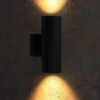 LEONLITE Modern Outdoor Cylinder Wall Lights 12", Porch Light in 2 Lights, Up Down Lights, Matte Black Waterproof Wall Sconce, Aluminum, E26 Base, Exterior Light Fixture Wall Mount, ETL, Pack of 2 - Image 7