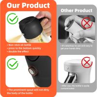 TrendPlain 16oz/470ml Glass Olive Oil Sprayer for Cooking – 2 in 1 Olive Oil Dispenser Bottle for Kitchen Gadgets and Air Fryer Accessories, Salad, BBQ - Black - Image 6