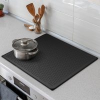 Stove Top Cover for Electric Stove - Silicone Stove Mat for Glass Top, Glass Cooktop Protector, XL Dish Drying Mats For Kitchen,Oven Covers for Electric Stove (Black,28 x 20) - Image 3