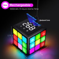 Rechargeable Game Handheld Cube - 15 Fun Brain & Memory Game with Score Screen - Christmas Easter Birthday Gifts for Boys Girls Ages 6-12+ Years Old - Toy Gift Idea for Kids Teens (Black) - Image 7