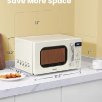 COMFEE' Retro Small Microwave Oven With Compact Size, 9 Preset Menus, Position-Memory Turntable, Mute Function, Countertop Perfect For Spaces, 0.7 Cu Ft/700W, Cream, AM720C2RA-A - Image 5