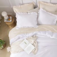 Andency Comforter Full Size Set White, 3 Pieces Ruffle Farmhouse Shabby Chic Gift Full Comforter Set, Soft Lightweight Fluffy All Season Room Decor Bed Set for Girls Women Teens Daughter - Image 3