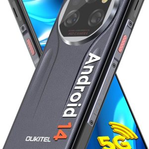 OUKITEL WP39 Rugged Phone 5G, 24GB+256GB Cell Phone, 6.6" FHD+ Android 14 Phones, 11000mAh Battery Rugged Smartphone Unlocked, 64MP Camera, 15MM Ultra Thin/Dimensity 6100+/Dual SIM/T-Mobile