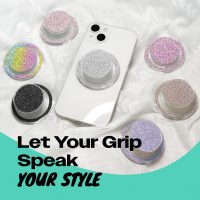 Bling Bling Glitter Phone Grip & Stand - Elegant Magsafe Compatible Phone Holder for Secure Grip and Hands-Free Viewing (Pink) - Image 3