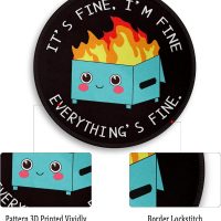 Dumpster on Fire Round Mouse Pad 8.6 x 8.6 Inch, Cute Funny Mousepad for Laptop Gaming, Stitched Edge Non-Slip Rubber Base, Home Office Decor Desk Accessories, It's Fine I`m Fine Everything is Fine - Image 5