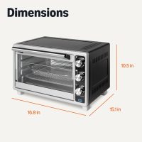 Amazon Basics 6-Slice 23-QT Toaster Oven with Built-In Air Fryer, 7-In-1 Cooking Options, 60-Min Timer & Adjustable Temperature (200℉ - 450℉), With Accessories, 1500W, Stainless Steel, Silver/Gray - Image 5