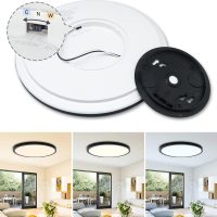 2PACK Flush Mount LED Ceiling Light Fixture Black, 12Inch 28Watt, Dimmable & 3000K-4500K-6000K 3 Color Selectable Ceiling Lamp 3200LM Low Profile Ceiling Light for Kitchen Bedroom Hallway Porch - Image 2