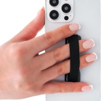 LOVEHANDLE Universal Phone Grip for Smartphones & Mini Tablets - Phone Holder for Hand - Wireless Charging Compatible - Made in The USA - Solid Black - Image 2
