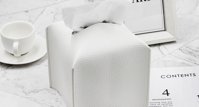 Stylish PU leather tissue box cover