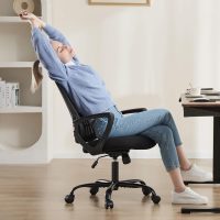 SMUG Office Computer Desk Chair, Ergonomic Mid-Back Mesh Rolling Work Swivel Task Chairs with Wheels, Comfortable Lumbar Support, Comfy Arms for Home, Bedroom, Study, Dorm, Student, Adults - Image 2