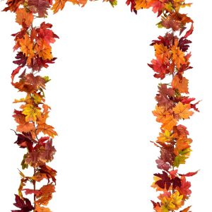 DearHouse 2 Pack Fall Garland Maple Leaf, 5.9Ft/Piece Hanging Vine Garland Artificial Autumn Foliage Garland Thanksgiving Decor for Home Wedding Fireplace Party Christmas (Brown)