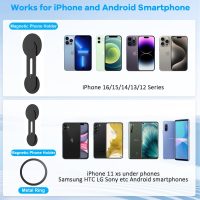 Magnetic Phone Holder for Laptop for MagSafe for iPhone 17/16/15/14/13/12 & All Phones Adjustable Phone Side Mount for Computer Monitor Display for Tesla, Desktop Cell Phone Bracket - Image 6