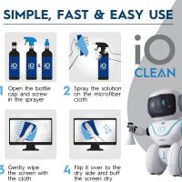 Screen Cleaner Spray (16oz - 473ml) – Best Large Cleaning Kit for LCD LED OLED TV, Smartphone, iPad, Laptop, Touchscreen, Computer Monitor, Electronic Devices, Microfiber Cloth Wipes and 2 Nozzles - Image 4